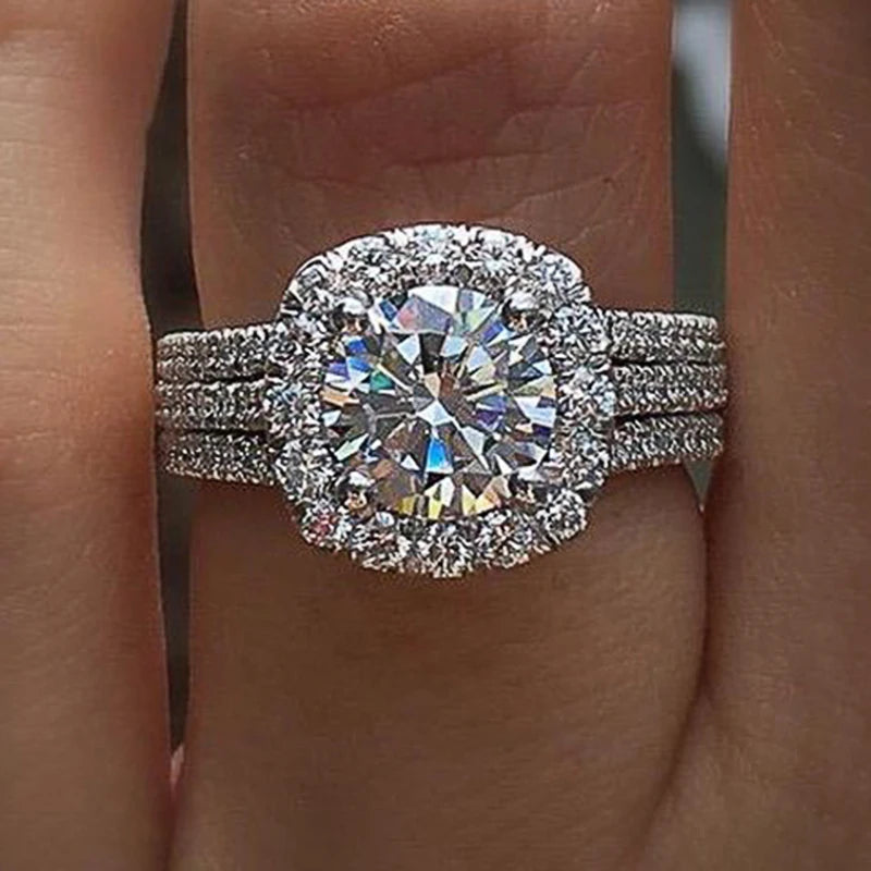 Bagues de mariage en zircone cubique brillante pour femmes